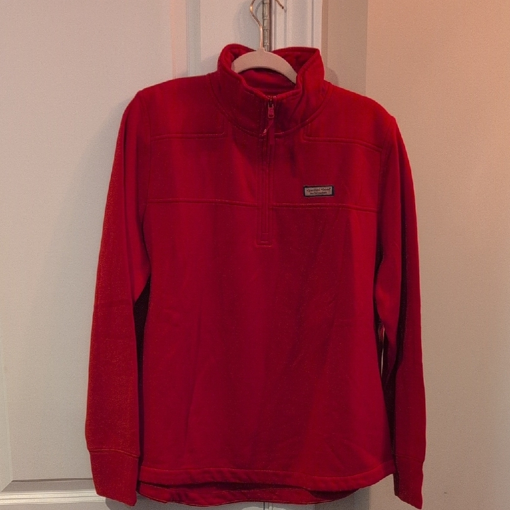 Red Quarter-Zip Pullover